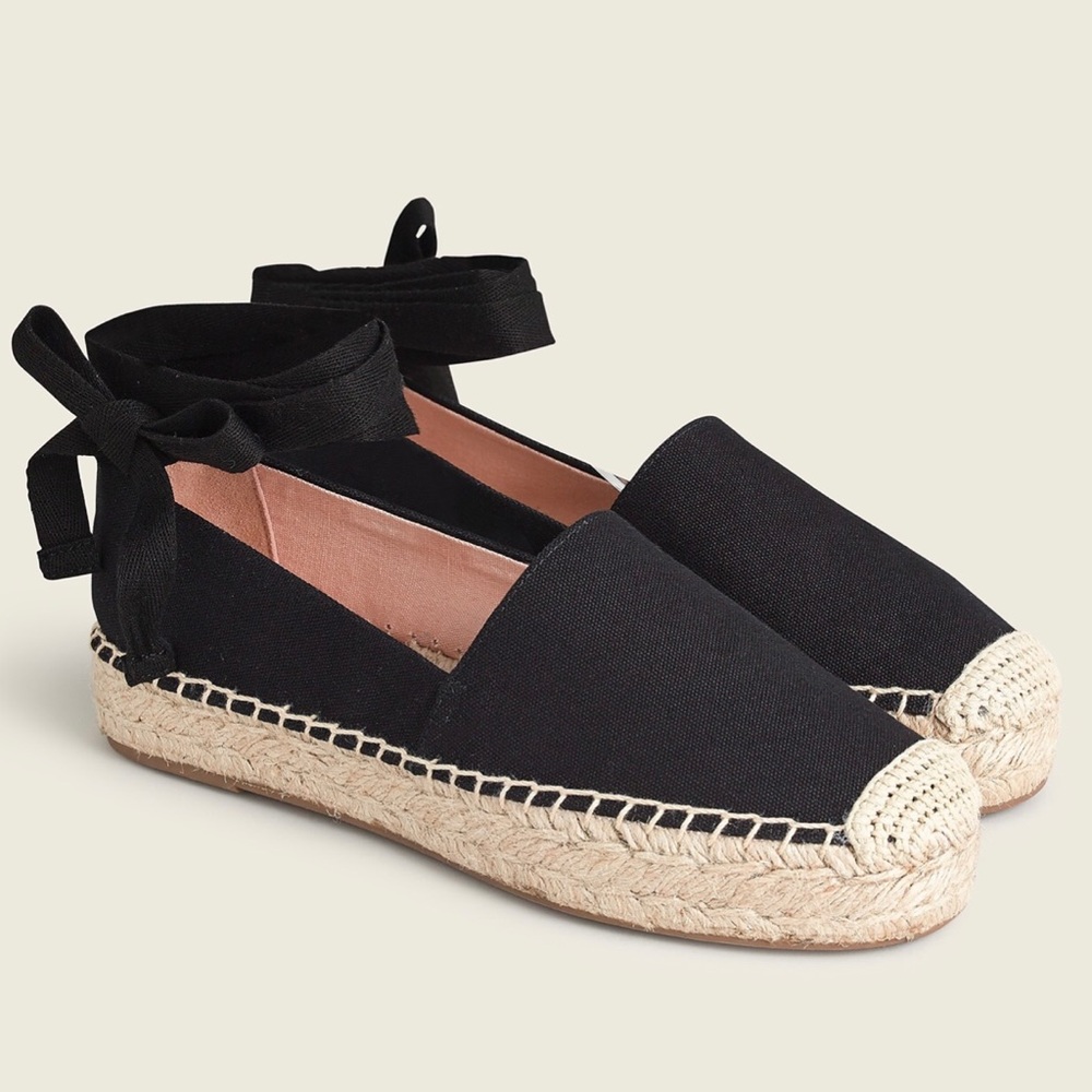 J.CREW CANVAS ESPADRILLE FLATS Removable Ribbon